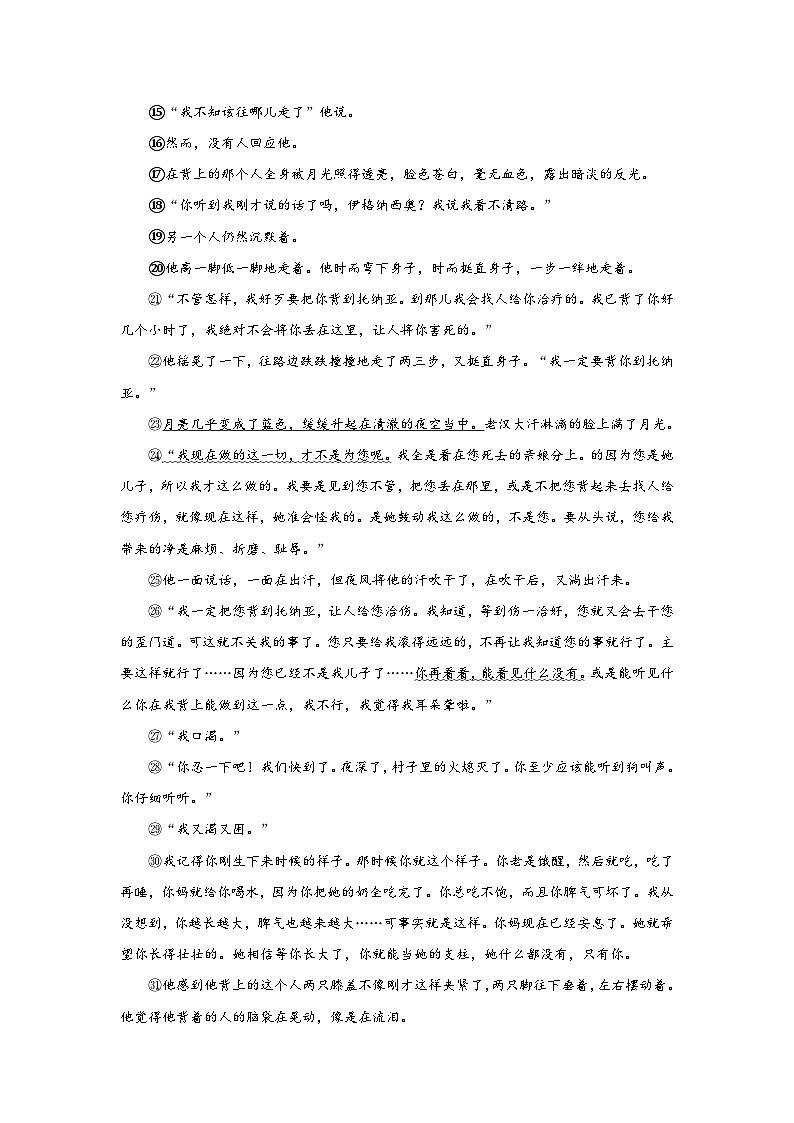 中考语文外国小说阅读理解专项训练（四）（原卷版）-2026年中考语文一轮复习现代文阅读训练（全国通用）第2页