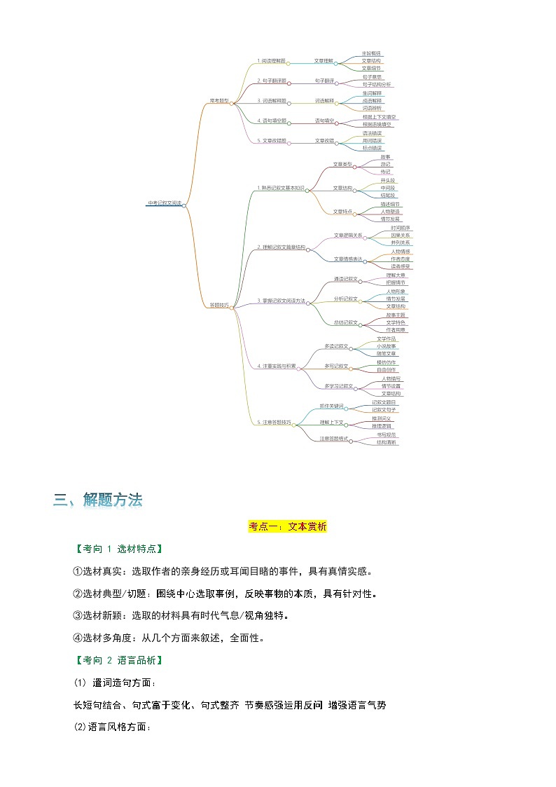 专题11 记叙文阅读-2024年中考语文一轮复习知识点全覆盖+考查趋势+思维导图+复习要点+解题方法第2页