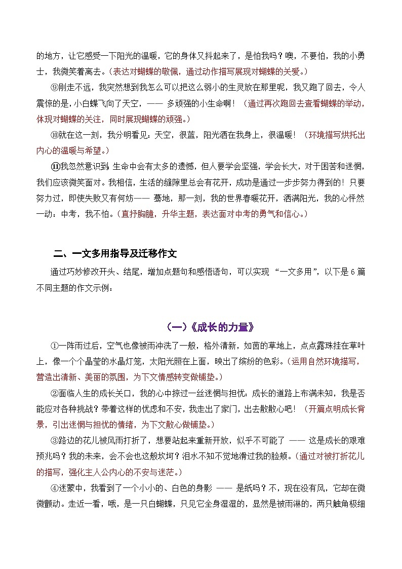 中考语文作文一文多用提分教案10（1篇变6篇）自我风采母题《生活的缝隙里有花开》2026年中考作文提分法 全国通用 (10)第2页