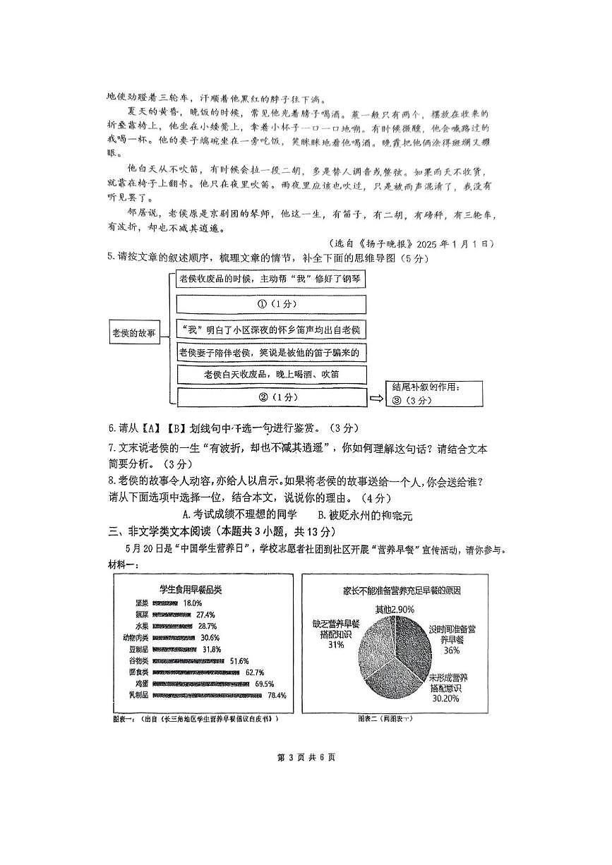 2025年浙江省杭州市十三中教育集团（总校）中考三模语文试题（中考模拟）第3页