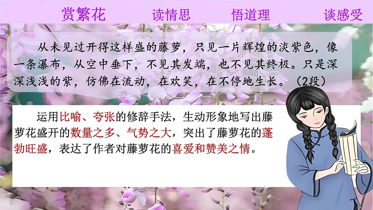第19课《紫藤萝瀑布》课件-2024-2025学年统编版语文七年级下册第7页