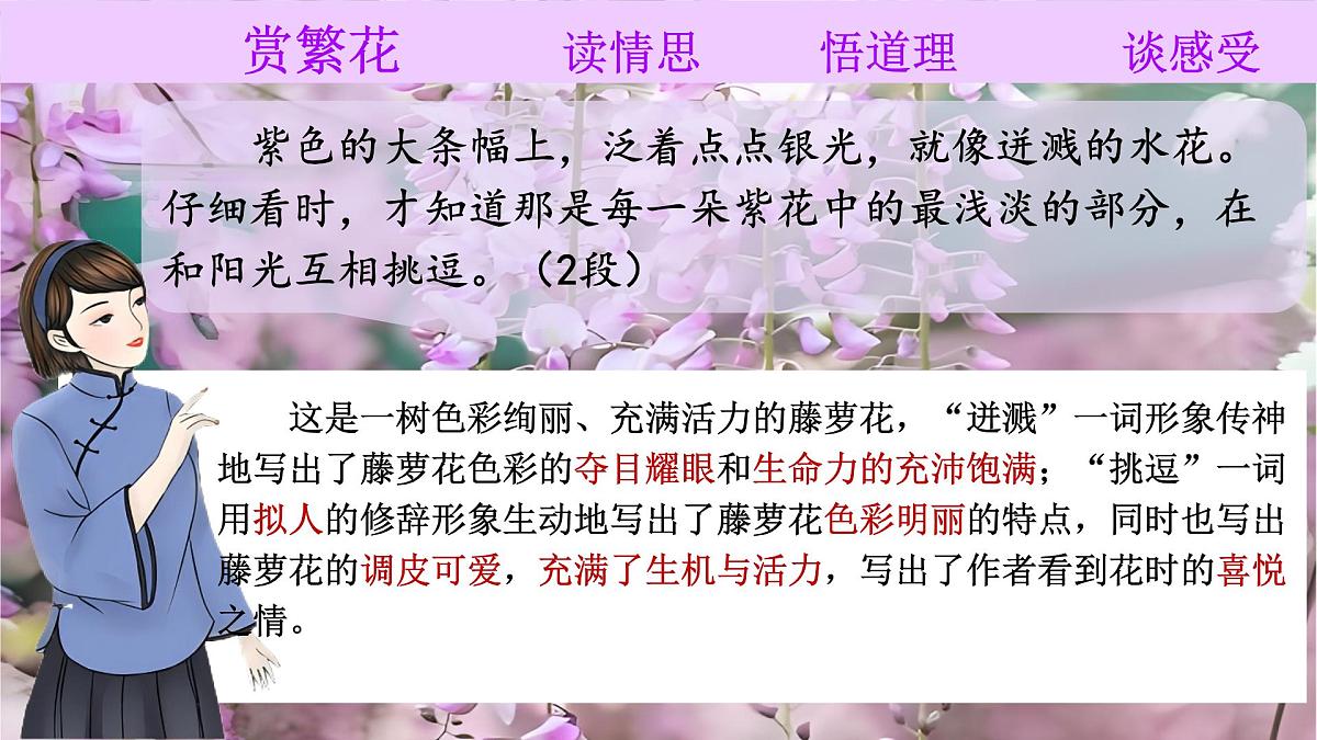第19课《紫藤萝瀑布》课件-2024-2025学年统编版语文七年级下册第8页