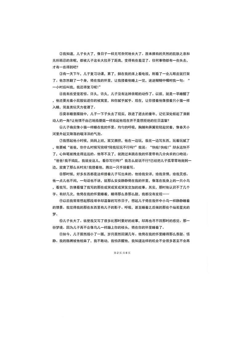 2025年重庆市西南大学附属中学小升初自主招生语文试题（中考模拟）第2页