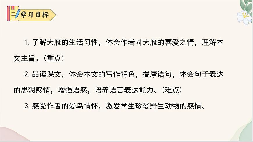 新人教部编版语文七上 5-19《大雁归来》课件第4页