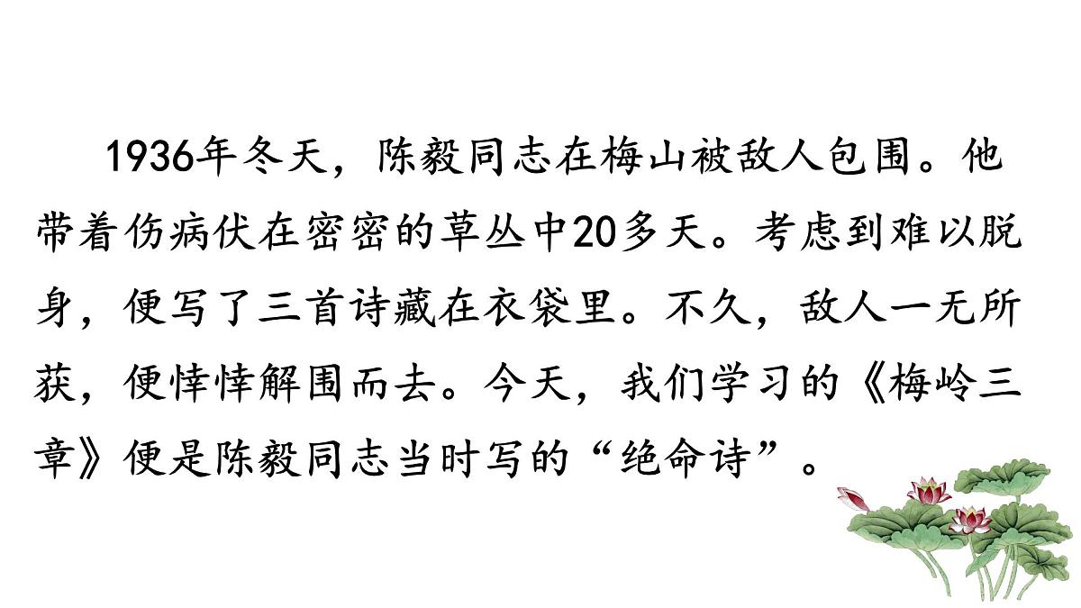 新人教部编版语文七上 4-15《梅岭三章》-课件第5页