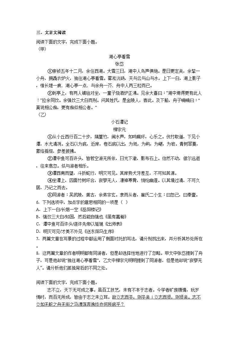 吉林省第二实验学校2025年中考一模语文试题（含答案）第2页