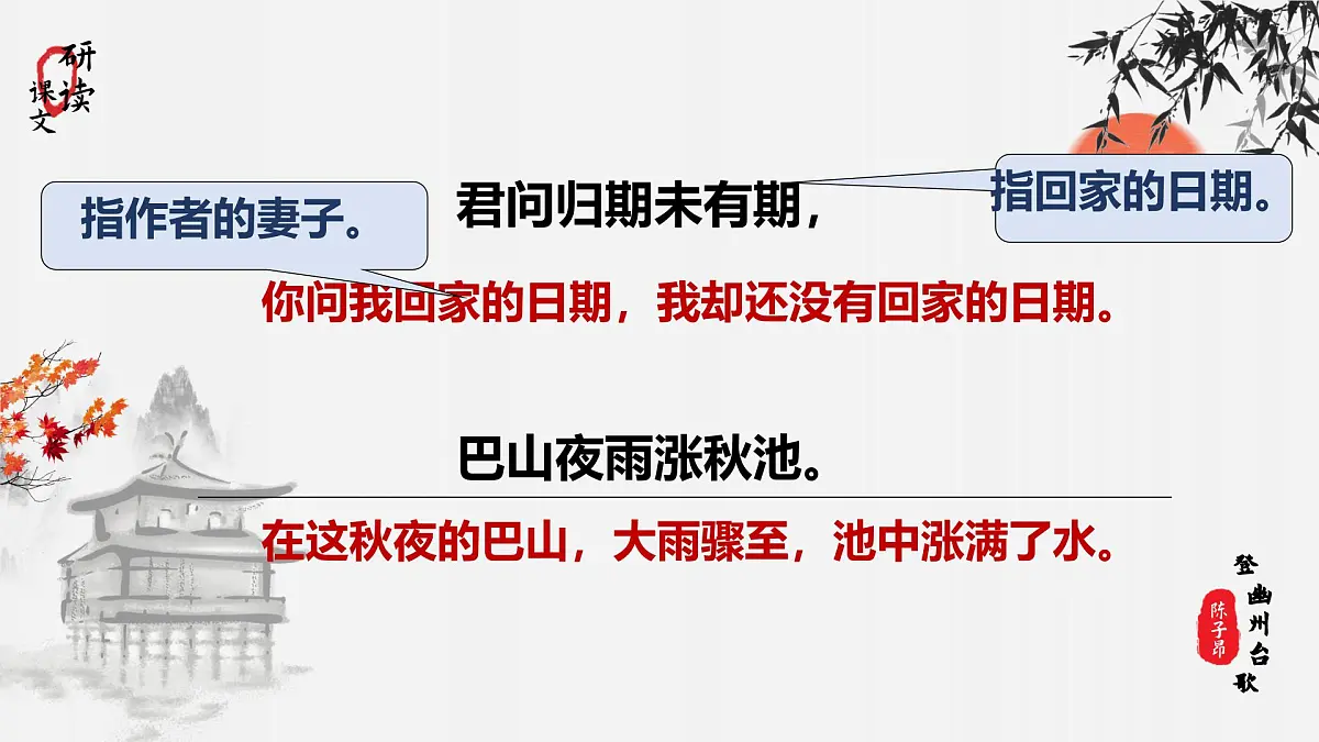 第六单元课外古诗词诵读《夜雨寄北》课件 统编版语文七年级上册第8页