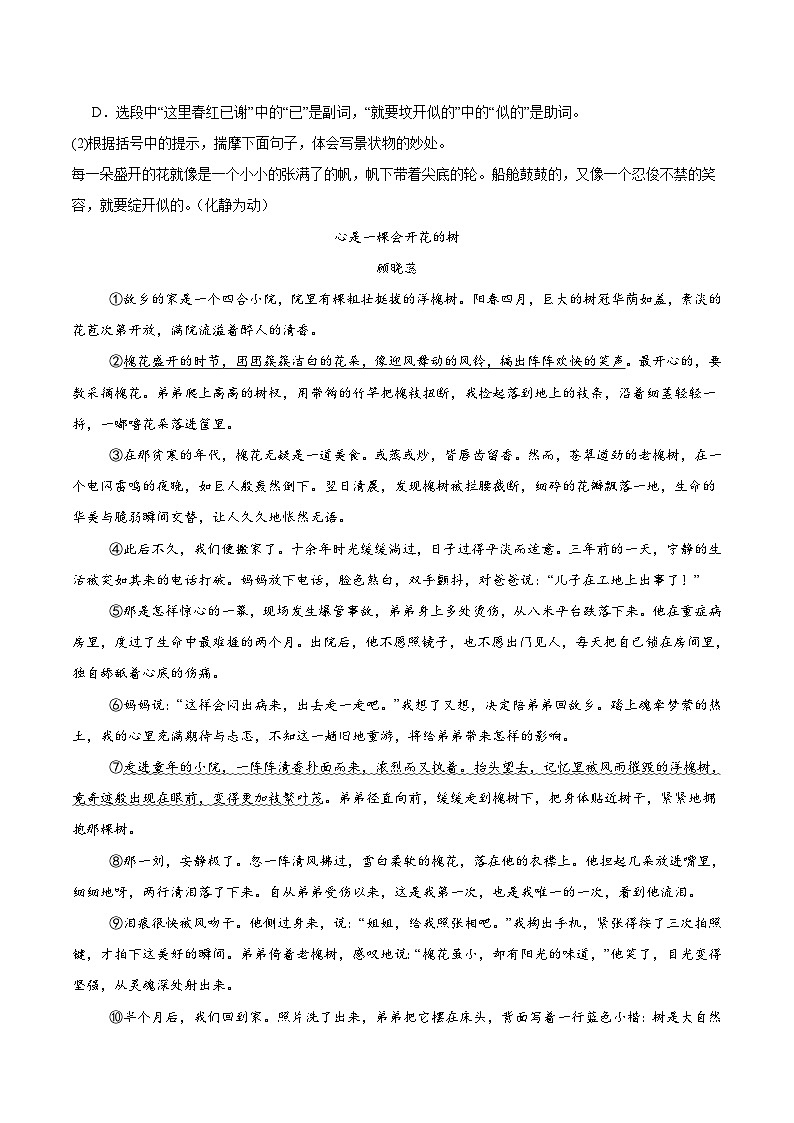 山东省烟台市莱州市（五四制）2023-2024学年七年级下学期期末考试语文试卷（含答案）第3页