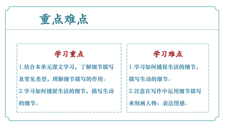 新人教部编版语文七下 第三单元写作《抓住细节》 教学课件第4页