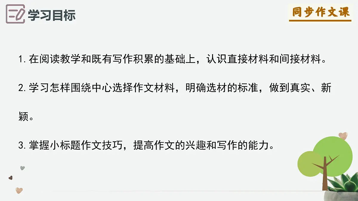 新人教部编版语文七下 第四单元《怎样选材＋小标题作文技巧》写作指导课件第3页