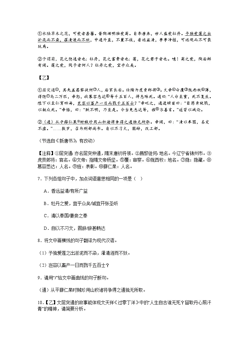 2025年广东省揭阳市榕城区中考二模语文试题(含答案)第3页