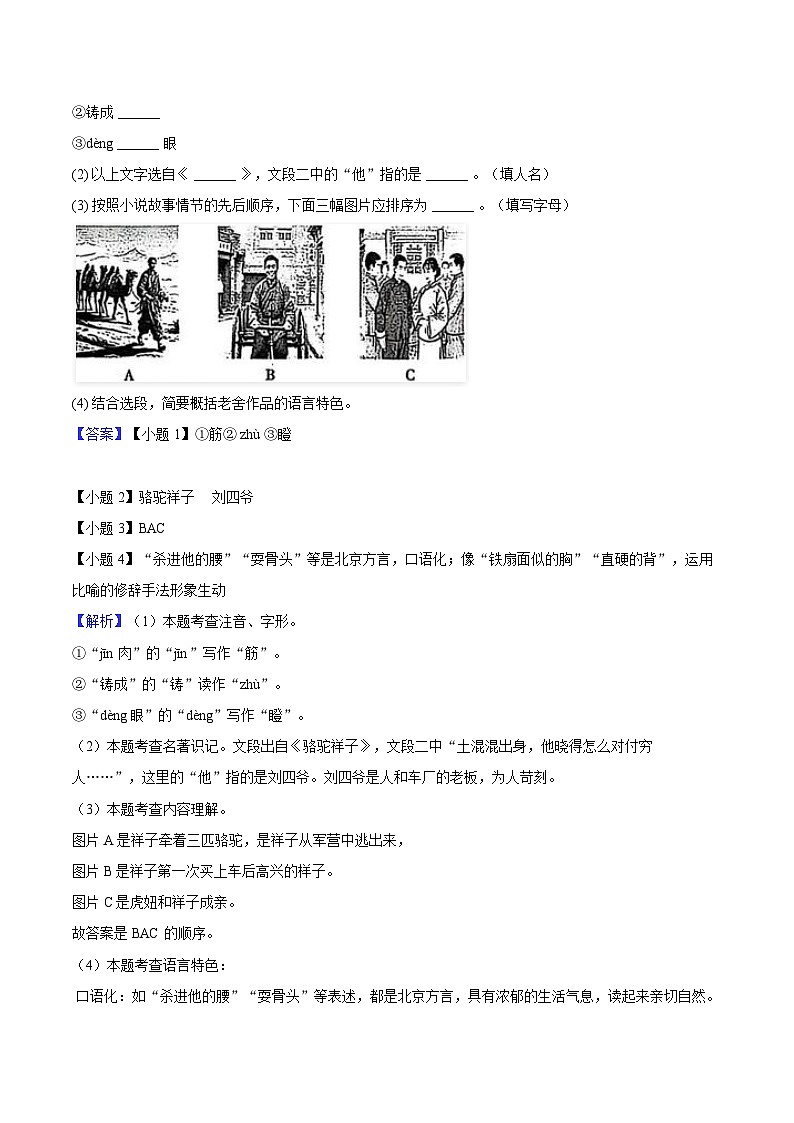 2025年安徽省淮北市中考模拟语文试卷第2页