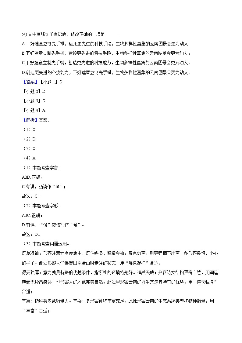 2025年云南省楚雄州禄丰市中考语文二模试卷第2页