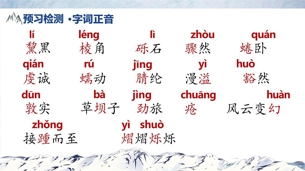 八下第18课《在长江源头各拉丹冬》课件第4页