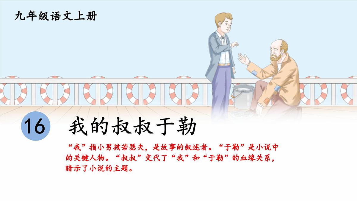 2025年秋九年级上册语文课件 16 我的叔叔于勒第1页