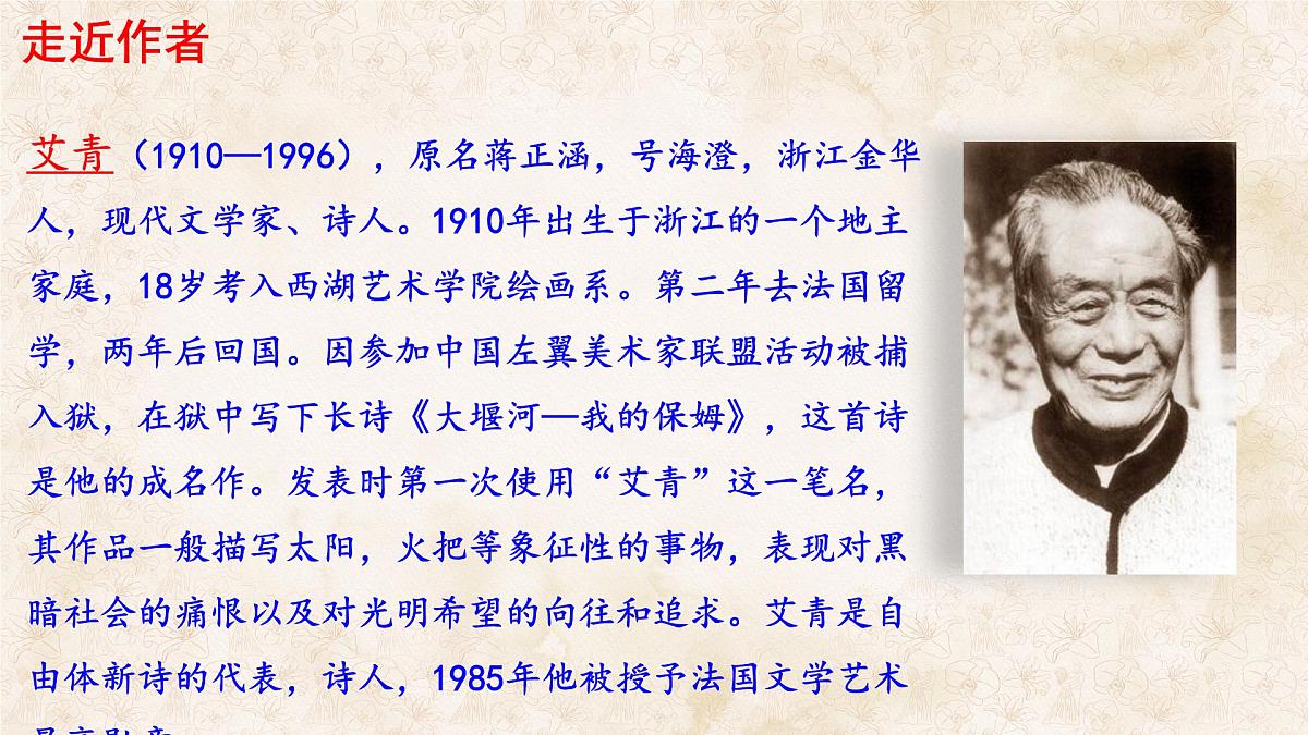 统编版九年级语文上册课件-名著导读（一）《艾青诗选》：如何读诗第4页