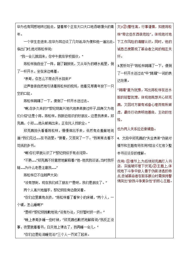 第03讲一《红岩》重点语段赏析（学案）第2页