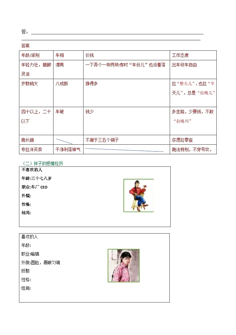 第04讲一《骆驼祥子》专题探究（学案）第3页