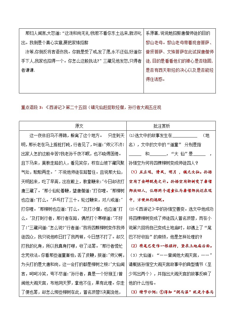 第06讲一《西游记》重点情节赏析批注（学案）第3页
