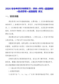 2026年中考语文专题复习：语音+字型+词语辨析+标点符号+成语使用 讲义