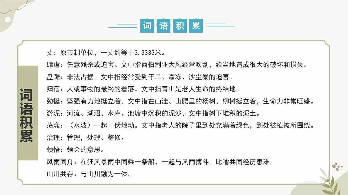 六年级下册第六单元基础知识积累课件（五四制） 语文人教部编版五四制（2024）新课标六年级下册第6页