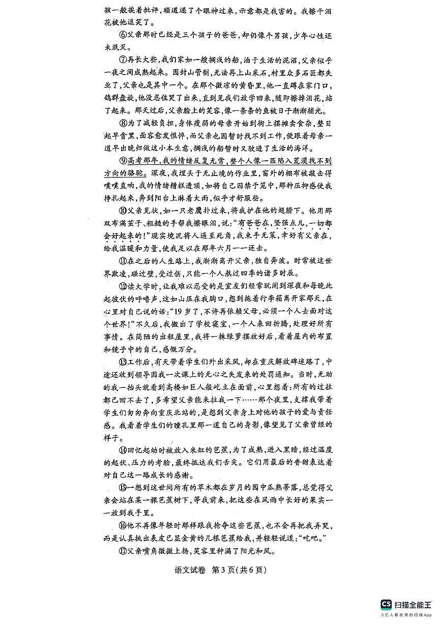 河南省安阳市安阳县2024-2025学年八年级上学期11月期中语文试题第3页