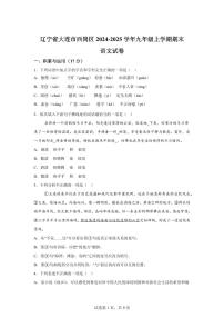 辽宁省大连市西岗区2024~2025学年九年级上学期期末语文试题（含解析）
