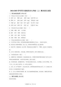 四川省南充市2024~2025学年九年级上学期期末语文试题（含解析）