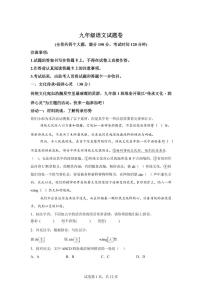 重庆市綦江区2024~2025学年九年级上学期期末语文试题（含解析）