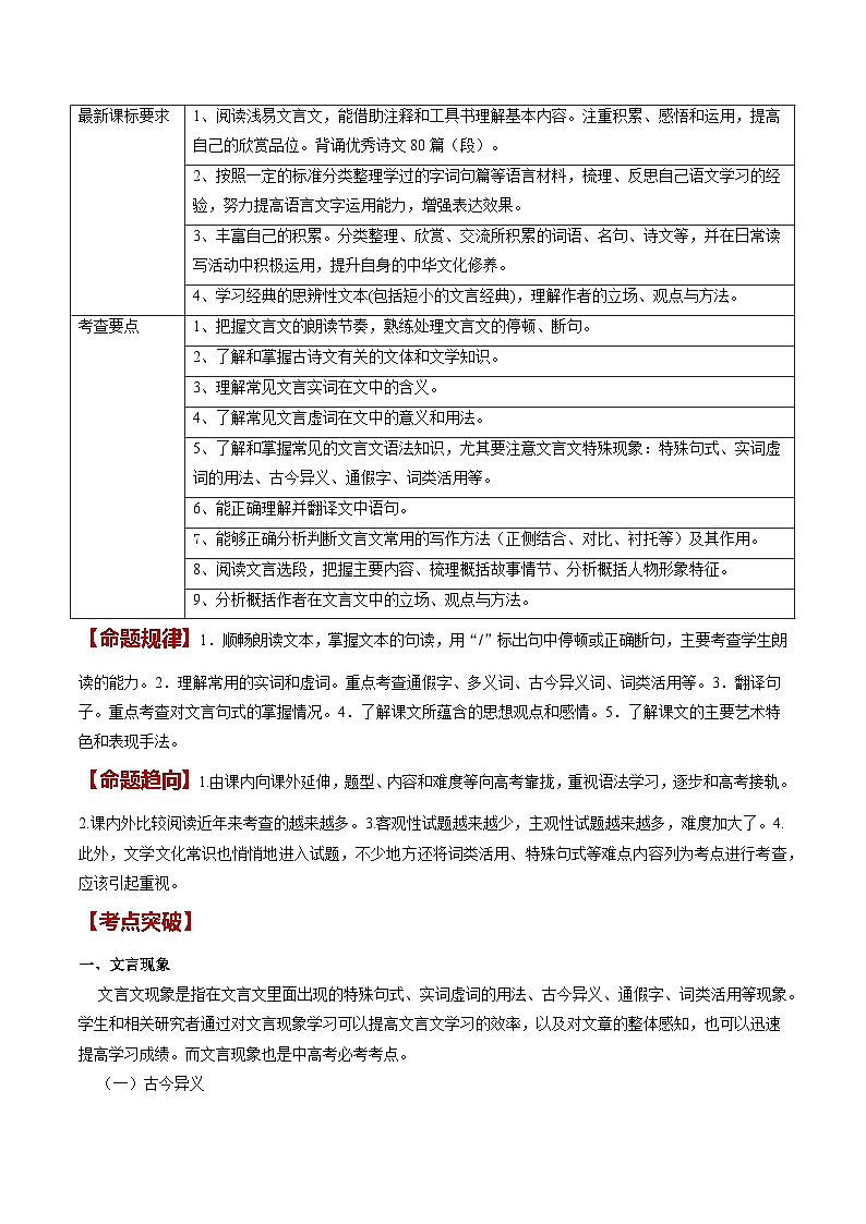 专题05 文言文阅读（知识清单）-备战2026年中考语文考点突破（广东专用）第3页