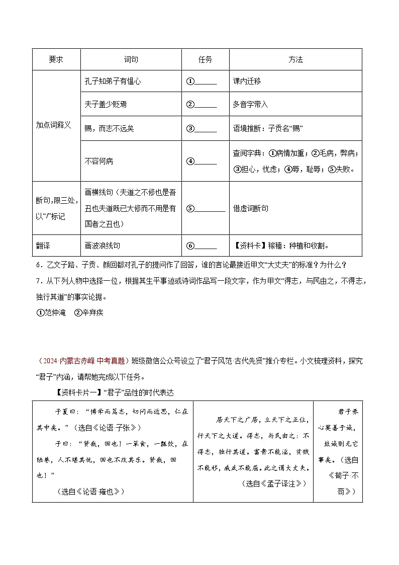 19. 《富贵不能淫》对比阅读（原卷版）-2026年中考语文之文言文对比阅读讲练（全国通用）第3页