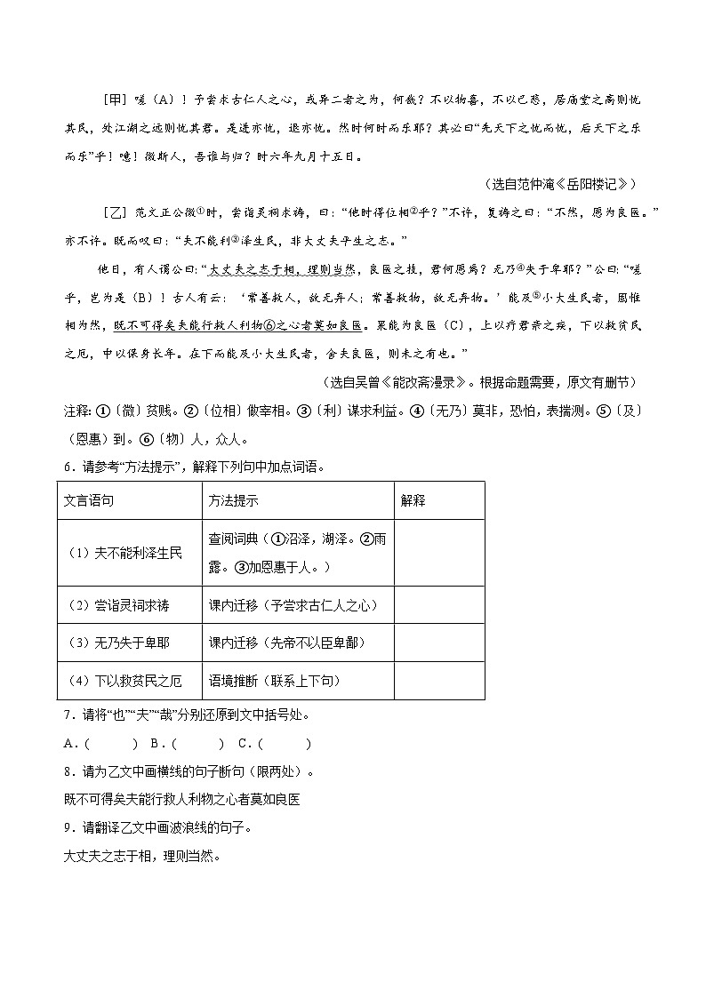 31. 《岳阳楼记》对比阅读（原卷版）-2026年中考语文之文言文对比阅读讲练（全国通用）第3页