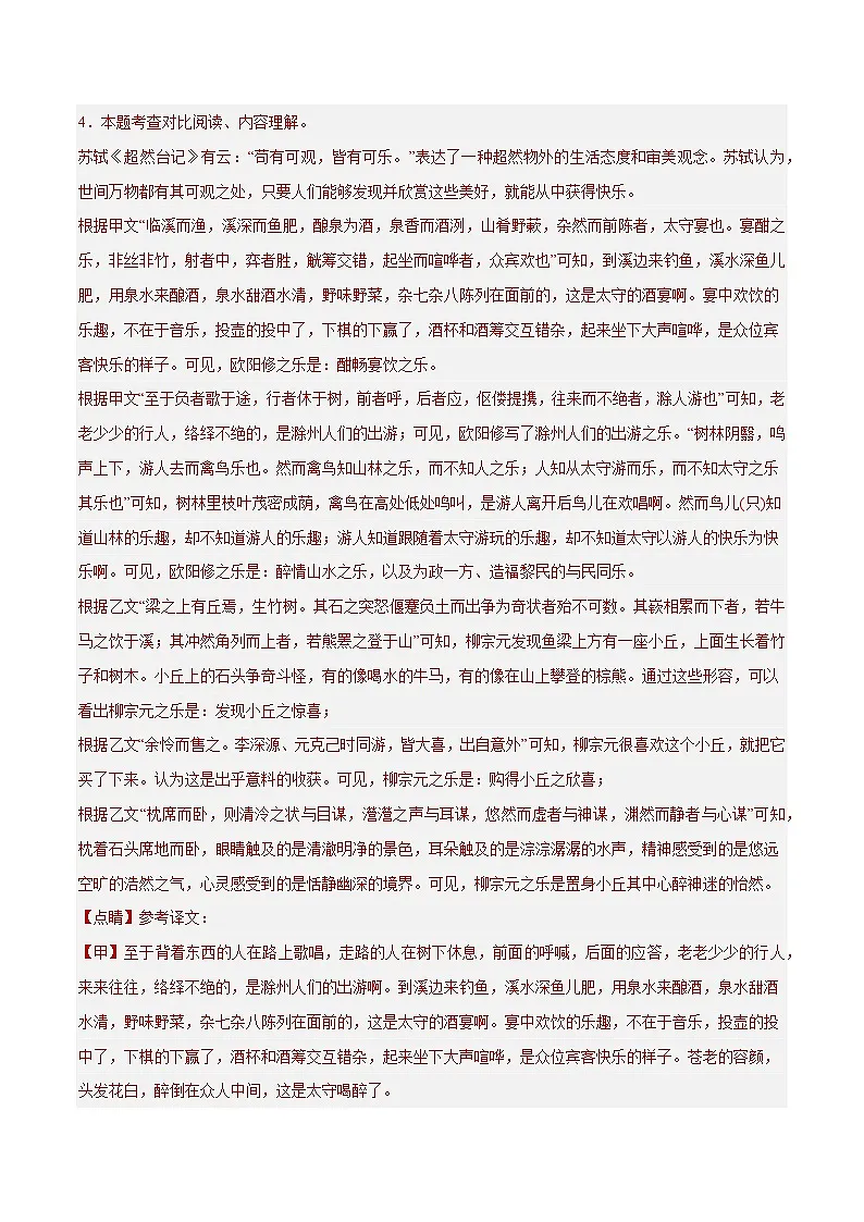 32. 《醉翁亭记》对比阅读（解析版）-2026年中考语文之文言文对比阅读讲练（全国通用）第3页
