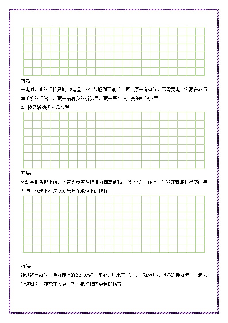 4.第4天主题：校园生活类《粉笔灰里的星光》学案-备战2026年中考语文作文常见十大母题写作技巧与策略（全国通用）第3页