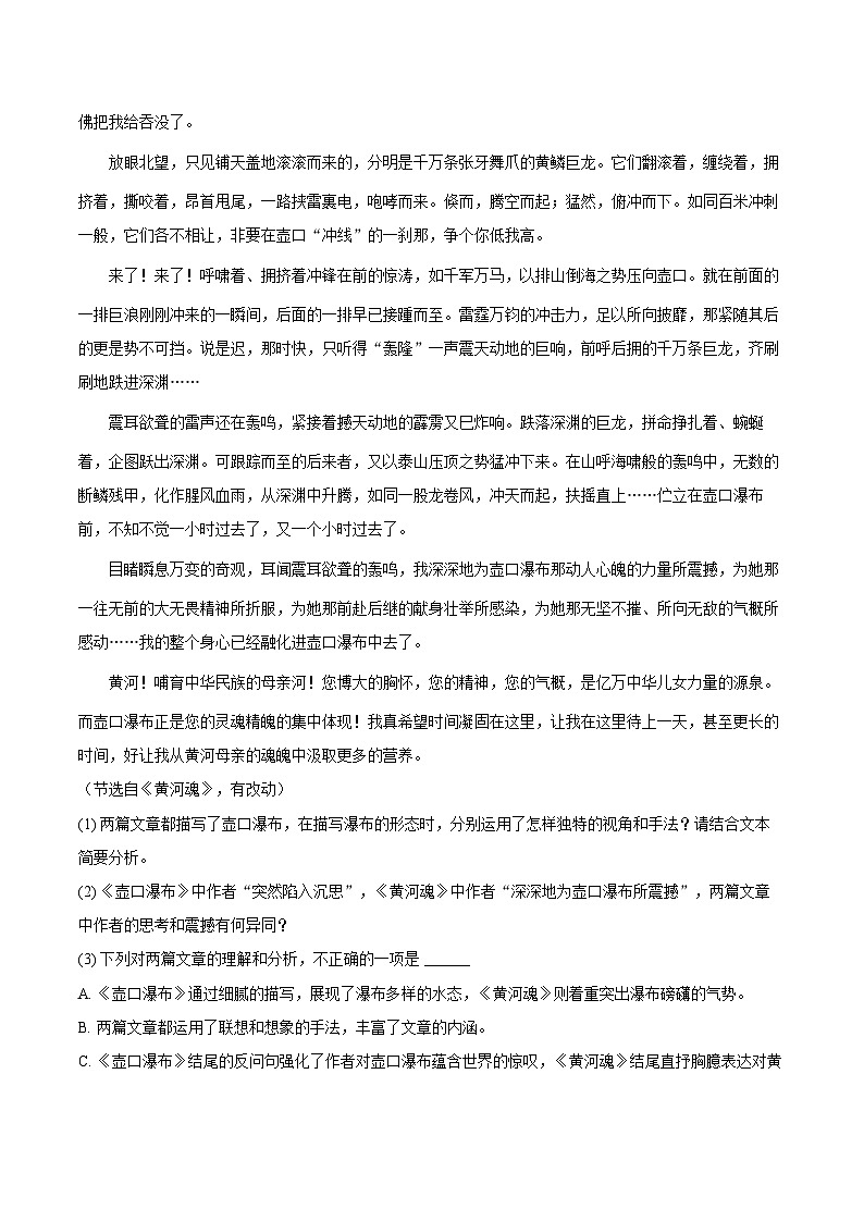 浙江省衢州市2024-2025学年八年级（下）期末语文模拟试卷第3页