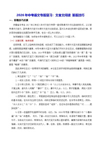 2026年中考语文专题复习：文言文阅读 答题技巧（含练习题及答案）