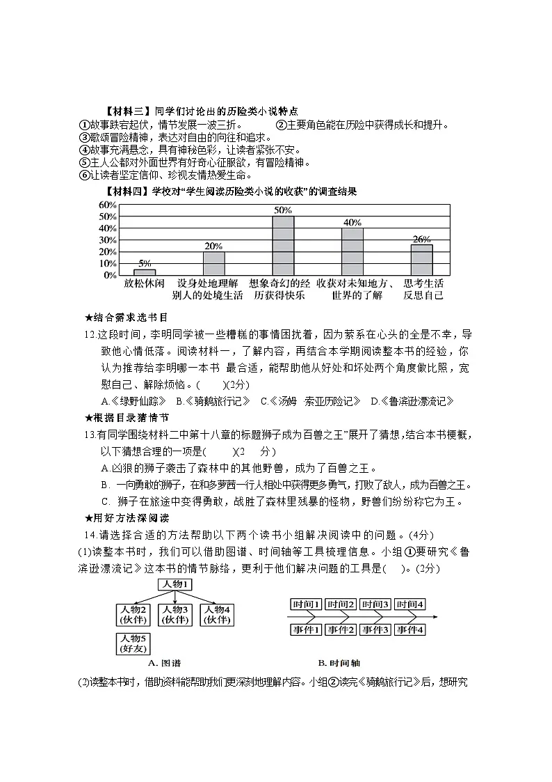 六年级小学语文试卷11第3页