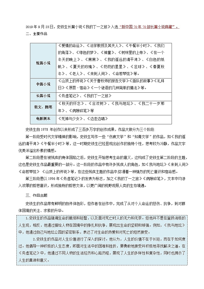 第03讲 史铁生散文（原卷版）第2页