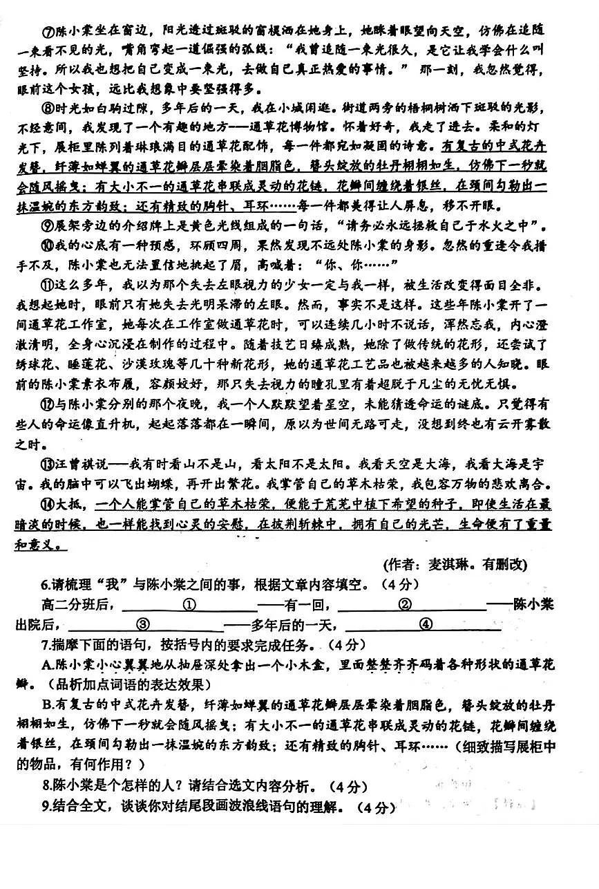 河南省平顶山市2024-2025学年八年级下学期期末考试语文试卷（图片版，含答案）第3页