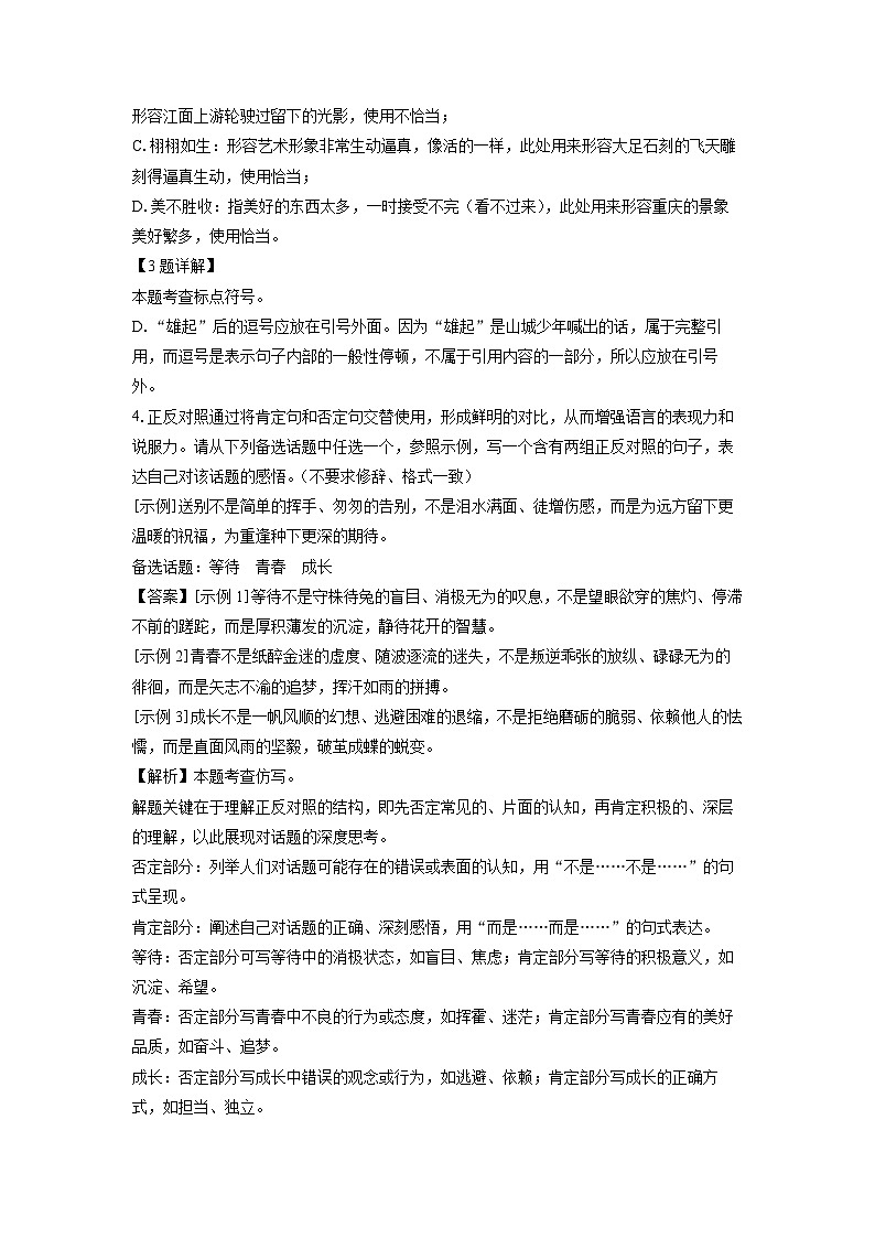 重庆市彭水县2025年中考二模[中考模拟]考试语文试卷（解析版）第2页
