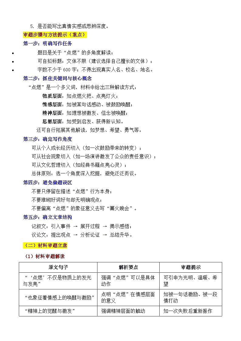 2025·四川达州·中考真题“点燃：心火不灭，光自远方来” 审题立意指导与拓展训练-2025年中考语文作文真题解析与导写和范文第2页