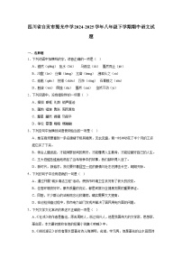 四川省自贡市蜀光中学2024-2025学年八年级下学期期中 语文试题（含解析）