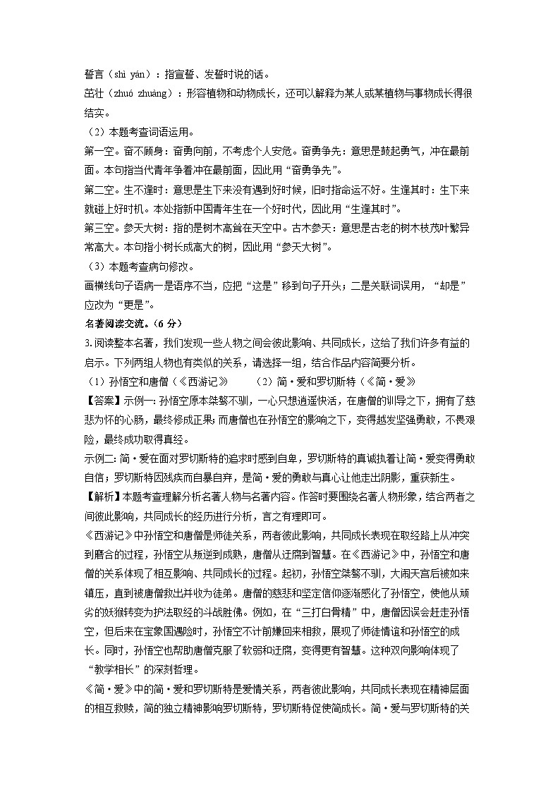 福建省龙岩市上杭县2025年中考二模[中考模拟]考试语文试卷（解析版）第2页
