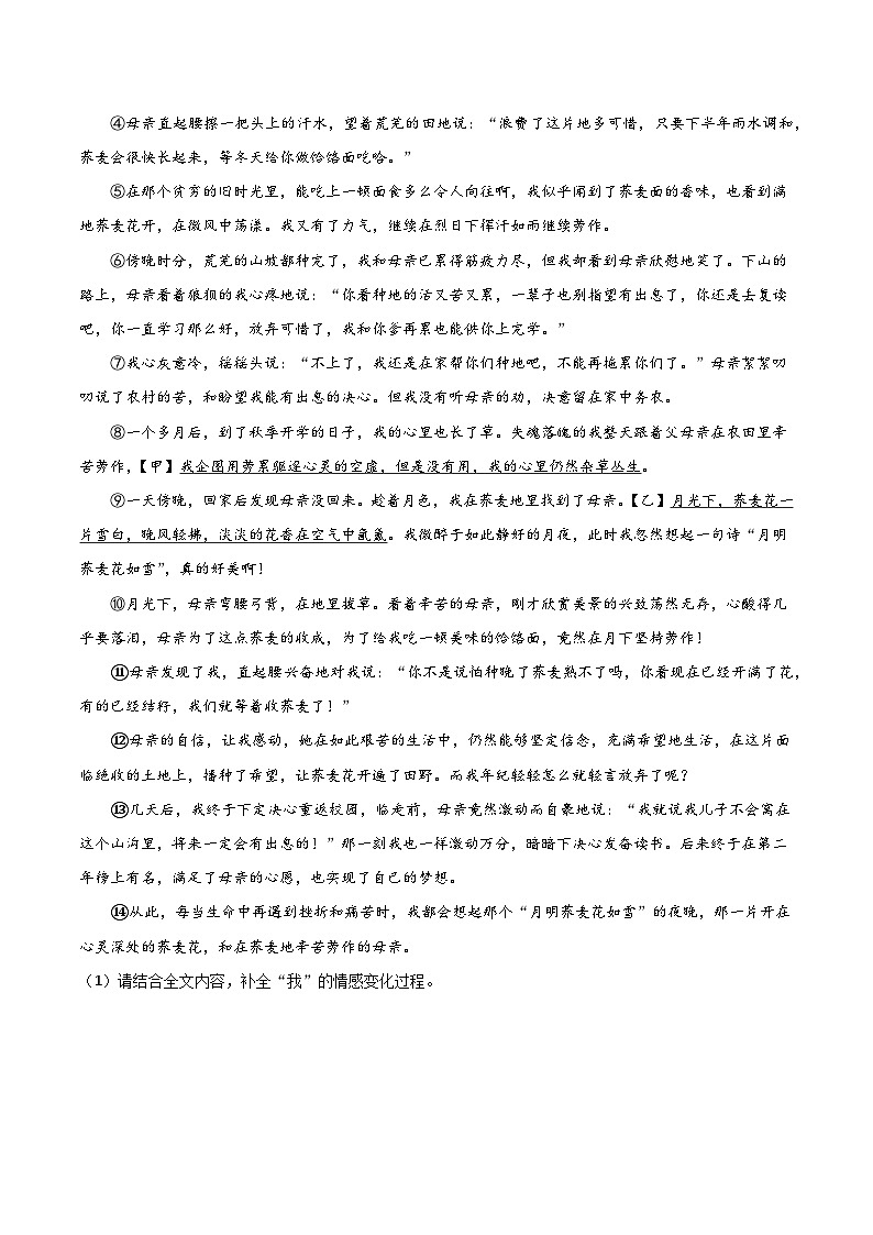 【7语期中】合肥市第五十中学西区2024-2025学年七年级上学期期中考试语文试题第3页