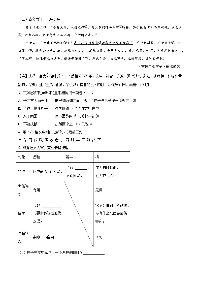 浙江省宁波市江北区2024-2025学年八年级下学期期末语文试题（解析版）第2页
