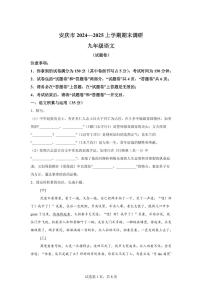 2024~2025学年安徽省安庆市九年级上学期期末语文试卷