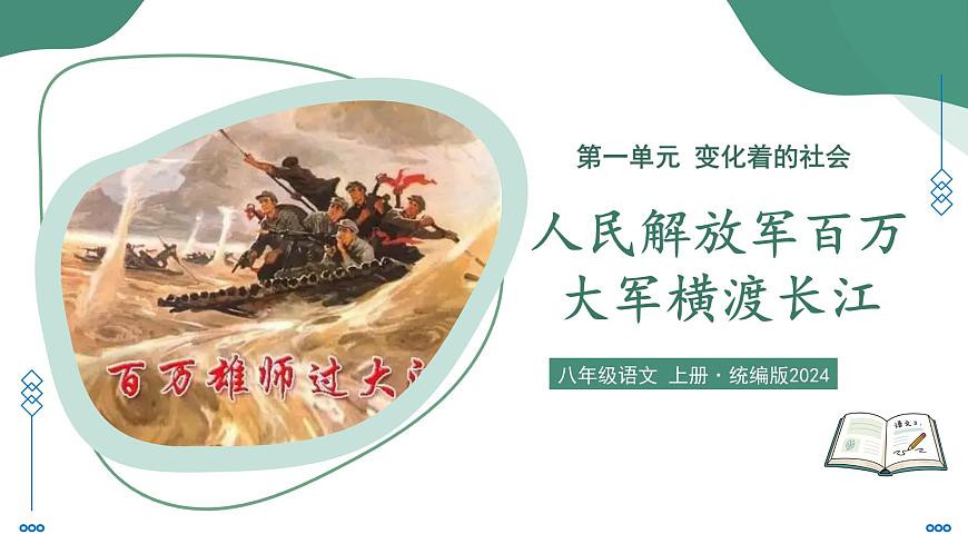 部编版语文八年级上册 1.2 人民解放军百万大军横渡长江 同步课件第1页