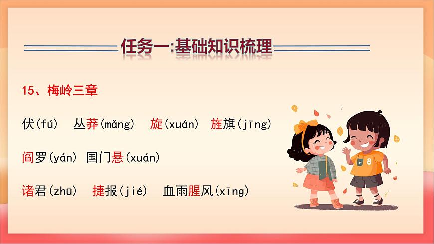 人教部编版（五四制）语文七年级上册（2024）第四单元复习课件（基础知识、文言文整理、课堂练习）课件第7页