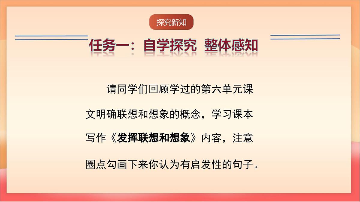 人教部编版（五四制）语文七年级上册（2024）第六单元写作 《发挥联想和想象》课件第5页