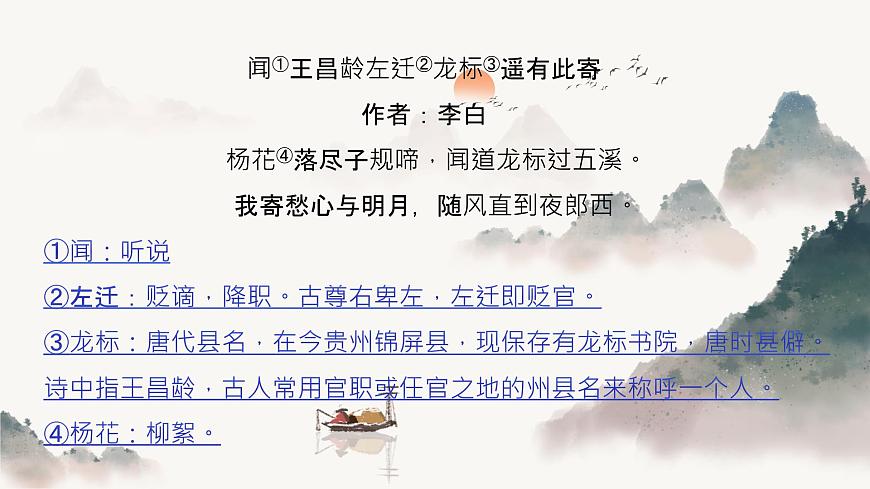 第4课《古代诗歌四首》之《闻王昌龄左迁龙标遥有此寄》课件2025-2026学年统编版语文七年级上册第6页